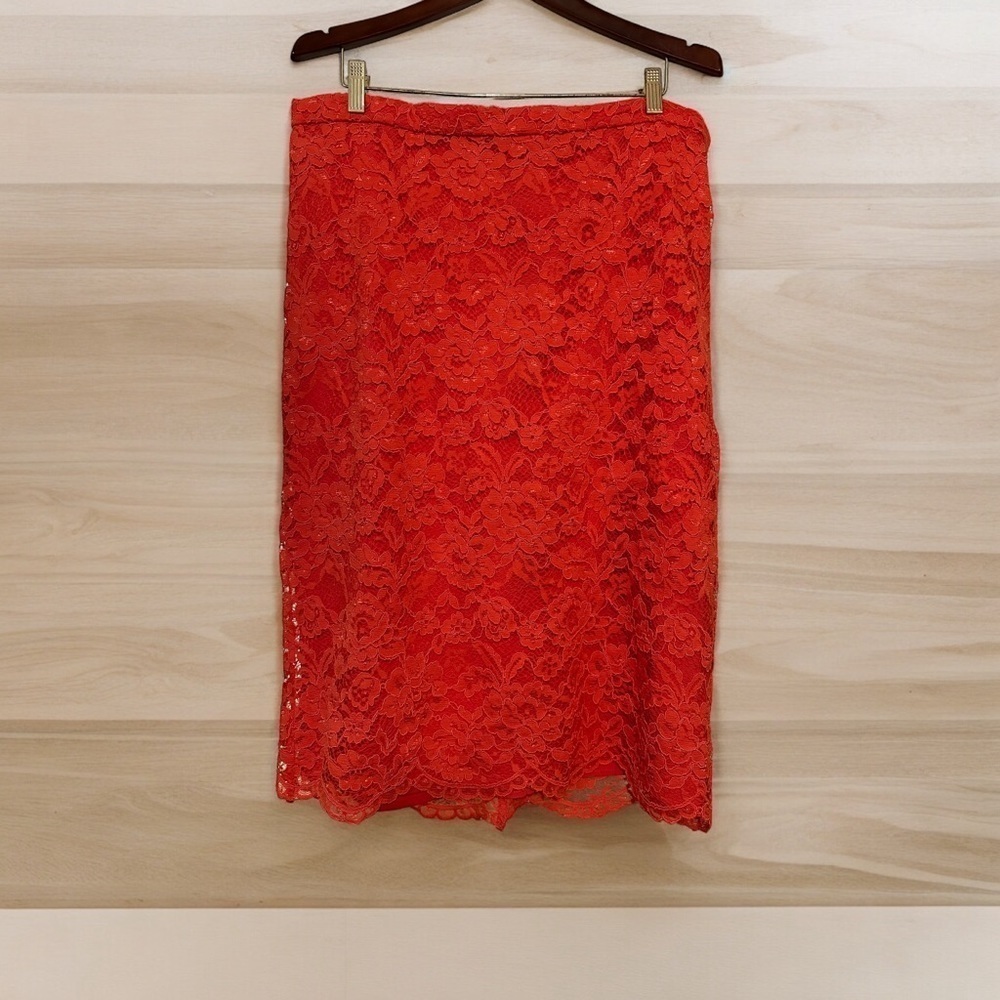 Eloquii Orange Lace Tea Length Skirt - 18 - NWT